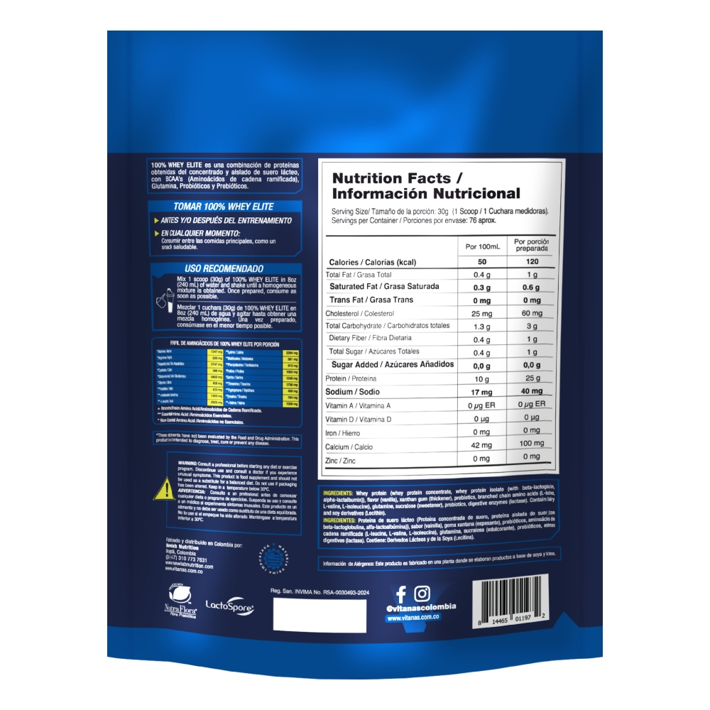 100% Whey Elite 5LB – Vainilla