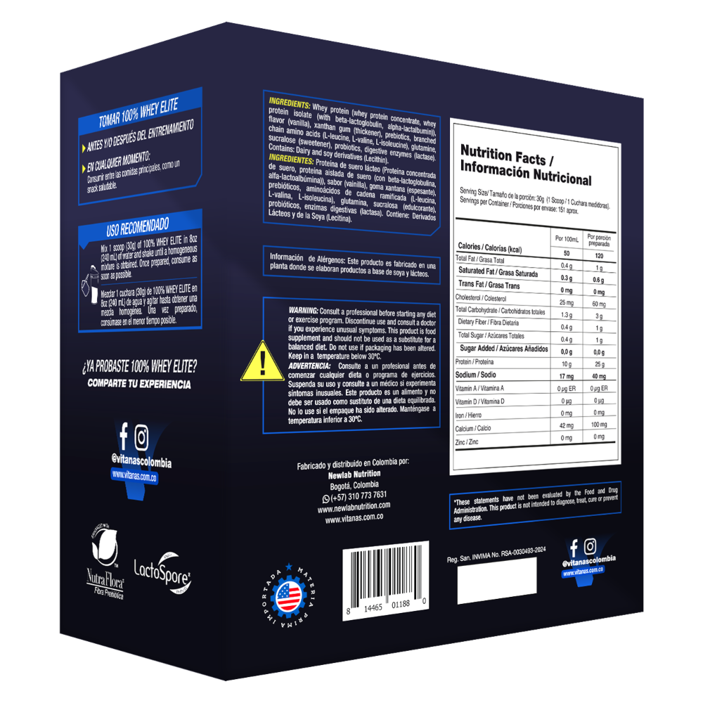 100% Whey Elite 10LB – Vainilla