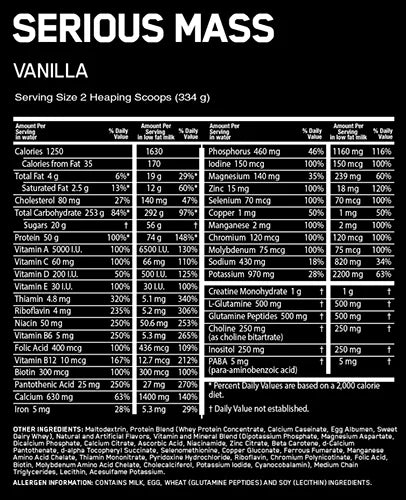 SERIOUS MASS 12LBS VAINILLA